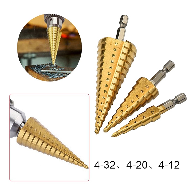 Step Drill Bit Set Titanium Hss Cobalt - Zestaw 30 wierteł stożkowych A23T HSS,