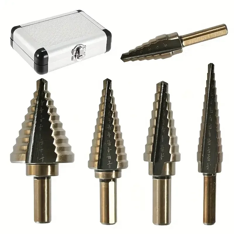 Step Drill Bit Set Titanium Hss Cobalt - Zestaw wierteł stopniowych z głowicą walcowatą