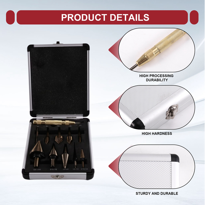 Step Drill Bit Set Titanium Hss Cobalt - Zestaw wierteł stopniowanych A23T i zestaw