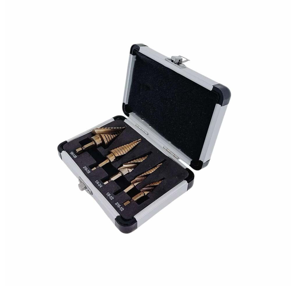 Zestaw 5 wierteł: wiertła spir – Step Drill Bit Set Titanium Hss Cobalt recenzja i cena