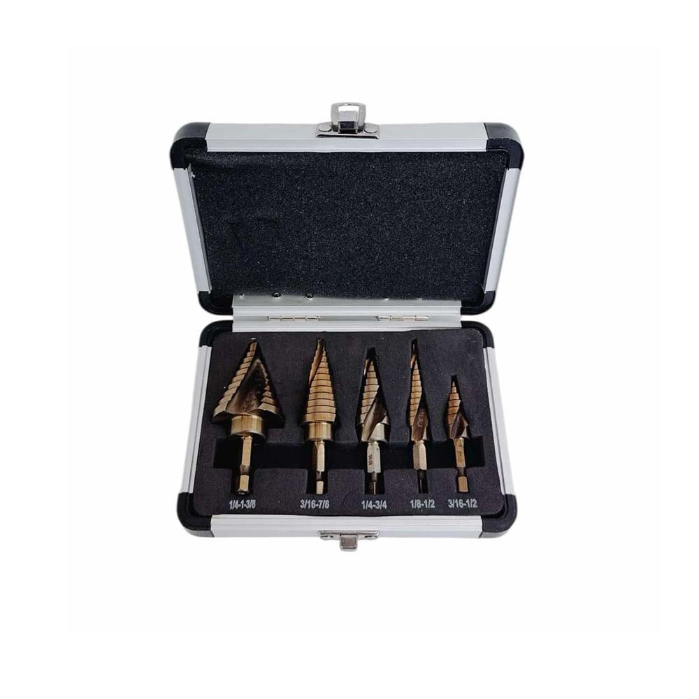 Zestaw 5 wierteł: wiertła spir – Step Drill Bit Set Titanium Hss Cobalt recenzja i cena