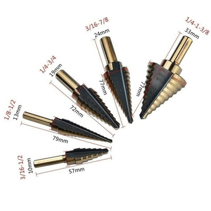 Zestaw 5 szt. wierteł stopniow – Step Drill Bit Set Titanium Hss Cobalt recenzja i cena