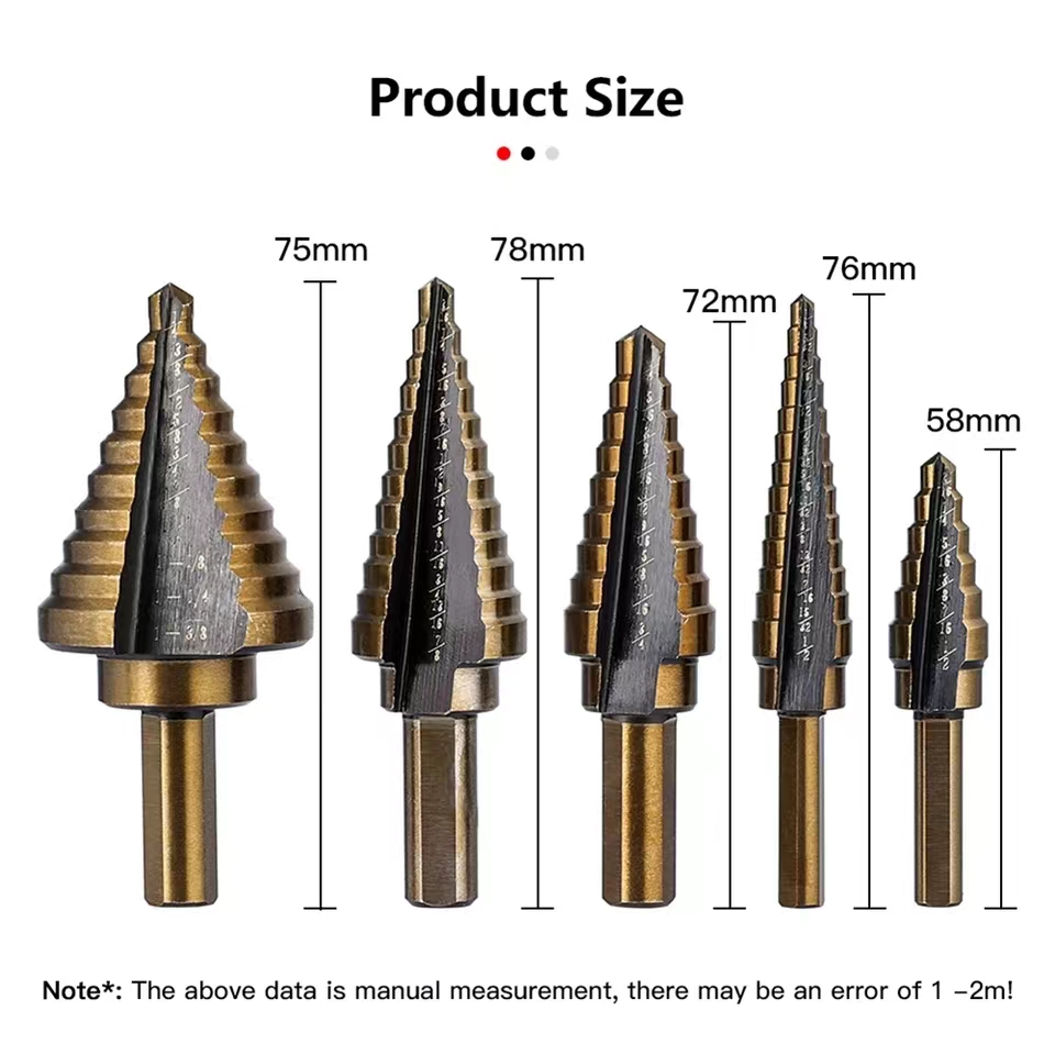 Zestaw wierteł stopniowych 5 s – Step Drill Bit Set Titanium Hss Cobalt recenzja i cena