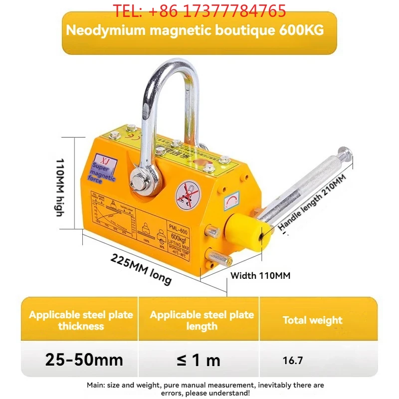 Magnes podnoszący 600 KG, wyso – Magnetic Lifter Permanent Crane Hoist 600Kg recenzja i cena