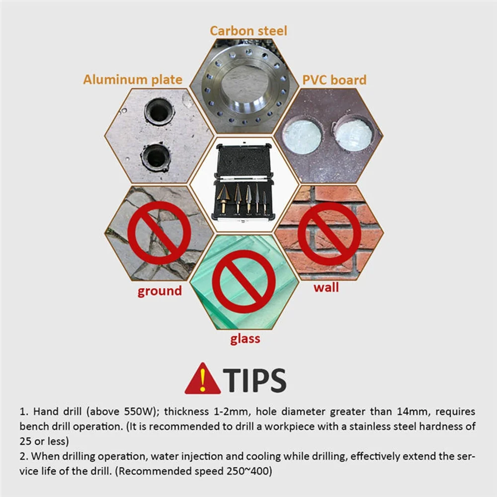 Zestaw 5 szt. kobaltowych wier – Step Drill Bit Set Titanium Hss Cobalt recenzja i cena