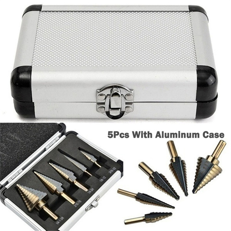 Zestaw 5 szt. wierteł stopniow – Step Drill Bit Set Titanium Hss Cobalt recenzja i cena