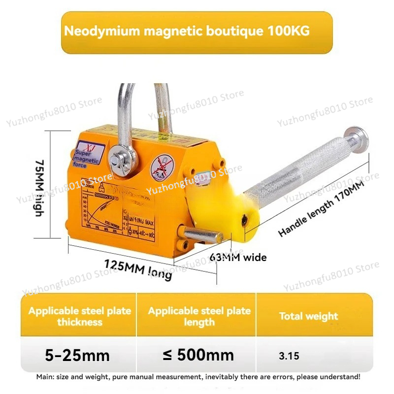 Elektromagnes podnoszący 600 k – Magnetic Lifter Permanent Crane Hoist 600Kg recenzja i cena