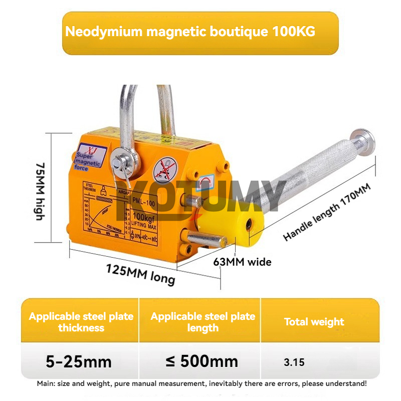 Magnes podnoszący 600KG, wysok – Magnetic Lifter Permanent Crane Hoist 600Kg recenzja i cena