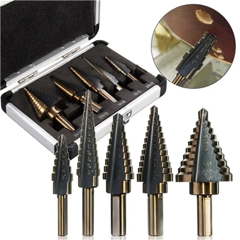 Zestaw 5 szt. wierteł stopniow – Step Drill Bit Set Titanium Hss Cobalt recenzja i cena