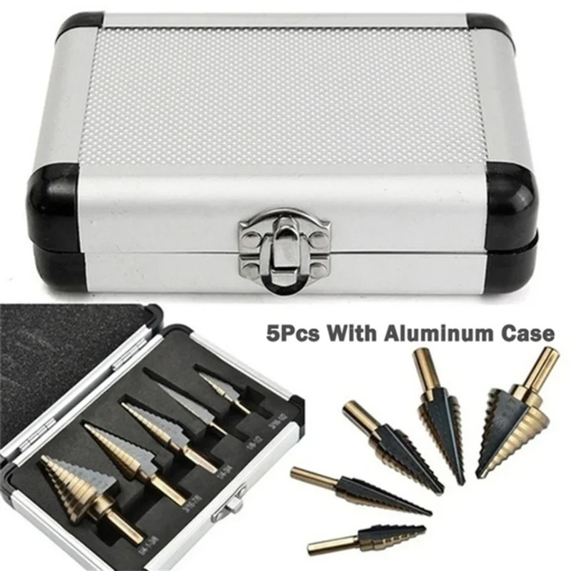 Zestaw 5 szt. wierteł stopniow – Step Drill Bit Set Titanium Hss Cobalt recenzja i cena