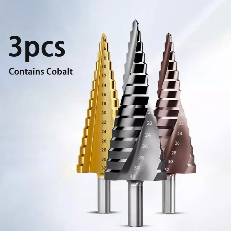 HUHAO 3 SZT. Wiertło HSS M35 z – Step Drill Bit Set Titanium Hss Cobalt recenzja i cena
