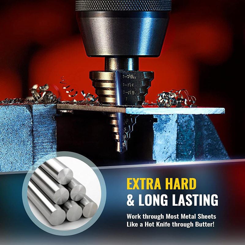 Zestaw 5 szt. wierteł stopniow – Step Drill Bit Set Titanium Hss Cobalt recenzja i cena